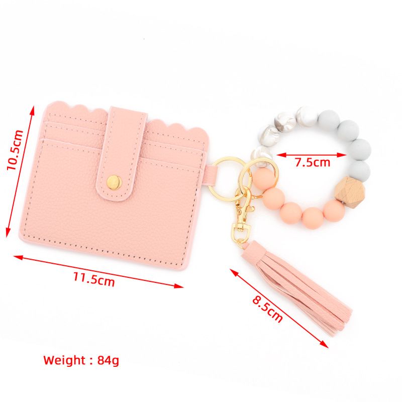 Pu Tassel Bag Silicone Bracelet Bracelet Key Ring Silicone Wristlet Keychain Bracelet Pocket Keychain