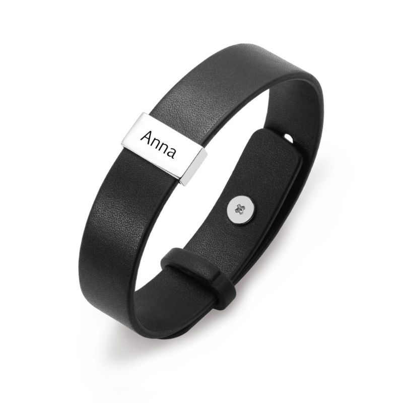 Punk Customizable Personalized Name Luxury Adjustable Buckle Mens Cow Wide Natural Wrap Genuine Leather Bracelet