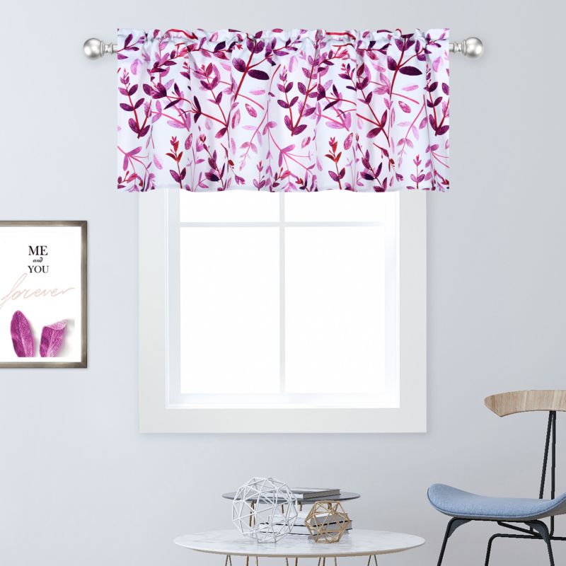 Purple Tree Branch Leaves Valance - 100% Polyester 52X18 Inch Valance 1 Piece/Pack