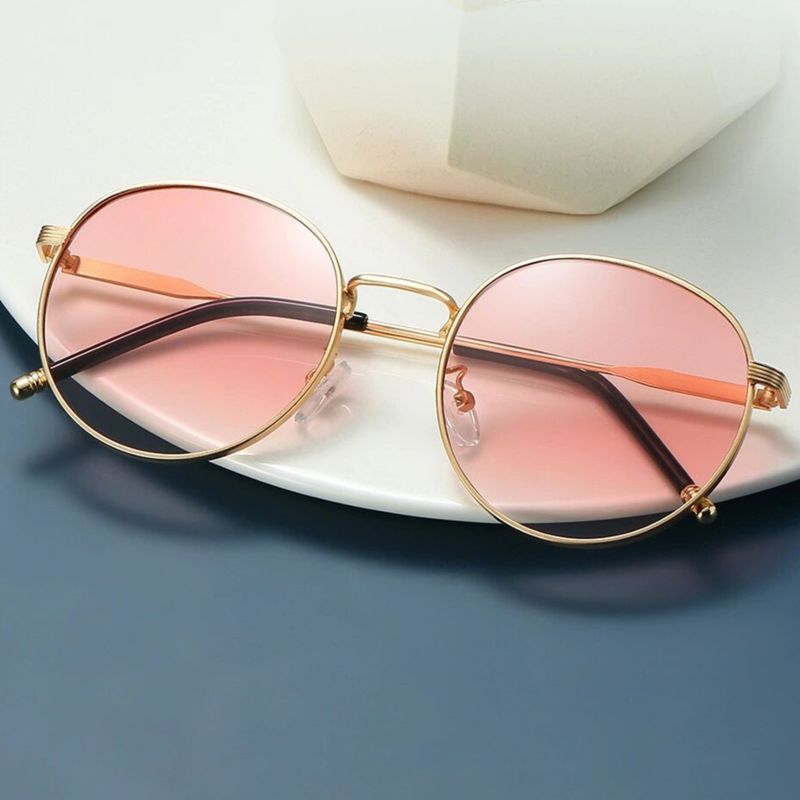 Q-6202 Designer Metal Retro round Frame Shades Sunglasses Sun Glasses