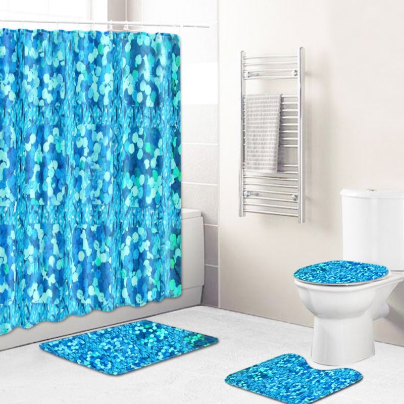 Qiaoze Shower Curtain in Stock Shower Curtain with Bath Rug Sets 3D Shower Curtain