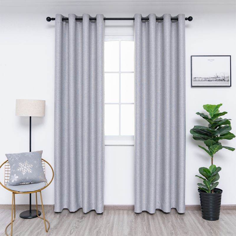 Qinuo Home 52"*84" Luxury Grommet Top Velvet Homochromy Thermal Insulated Curtains for Living Room Set of 2 Panels