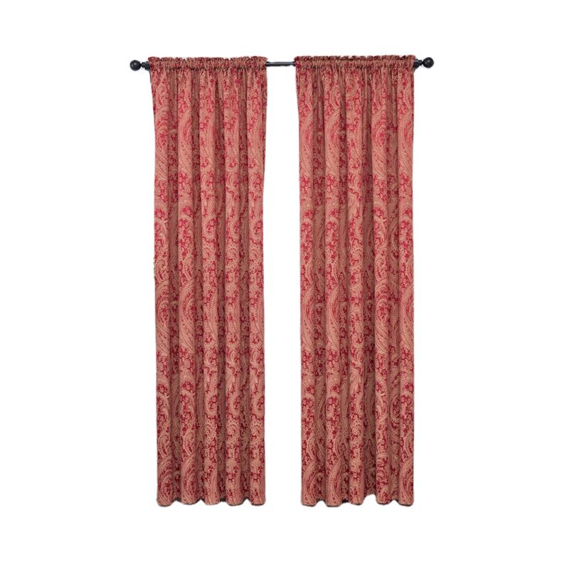 Qinuo Home 52"X84" Rod Pocket Paisley Jacquard Curtains for Bedroom Thermal Insulated Room Darkening Window Treatments