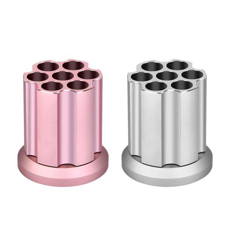 Quickly Revolver Pen Holder, Metal Pencil Holder, Gun Cylinder Design Office Supplies Desk Brush Organizers,Silver,Gold