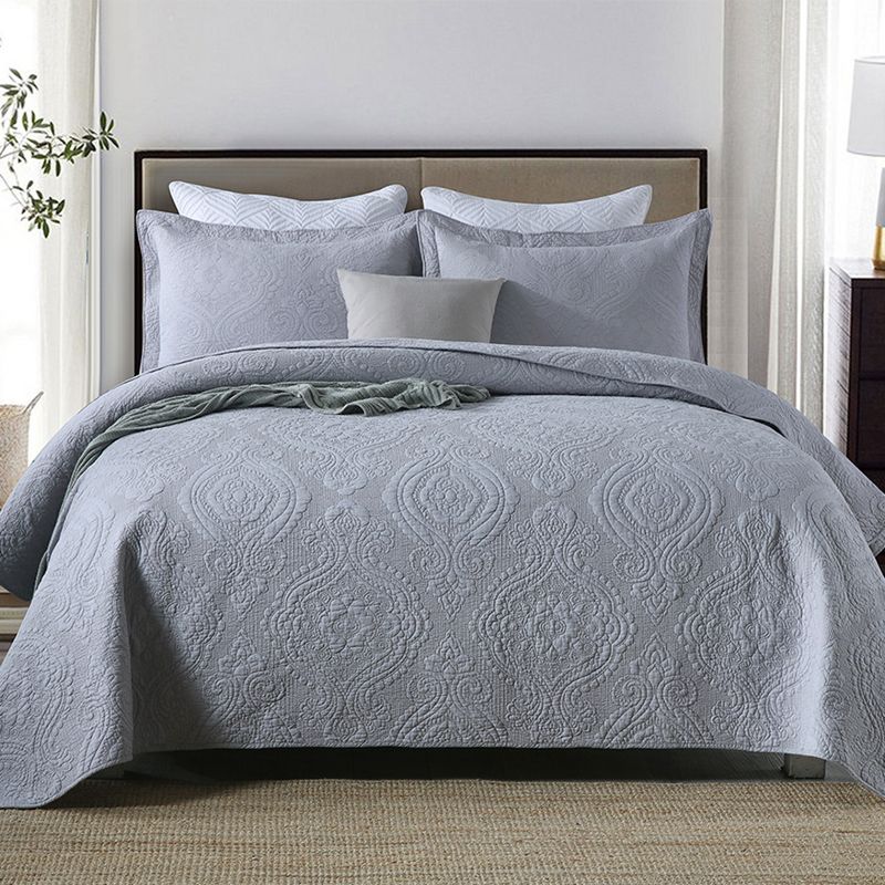 Quilts Bedding Bedspreads Customized Logo Luxury Embroidery Bedspreads Sets Colcha 100% Cotton Home Goods Cotton Bedspread