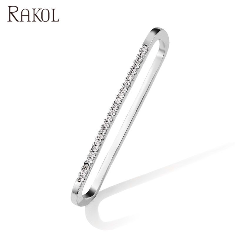 Rakol Ep2586 Elegant Jewellery Diamond Cartilage Bar Ear Cuff Earring 925 Sterling Silve 18K Gold Earring