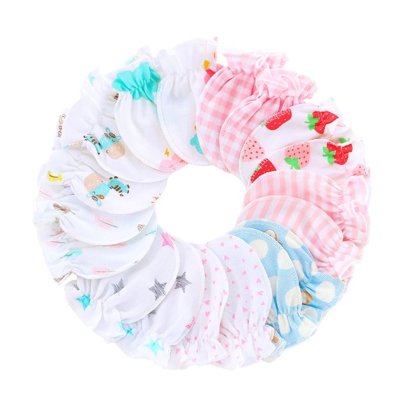 Random 100% Cotton Newborn Baby Mittens