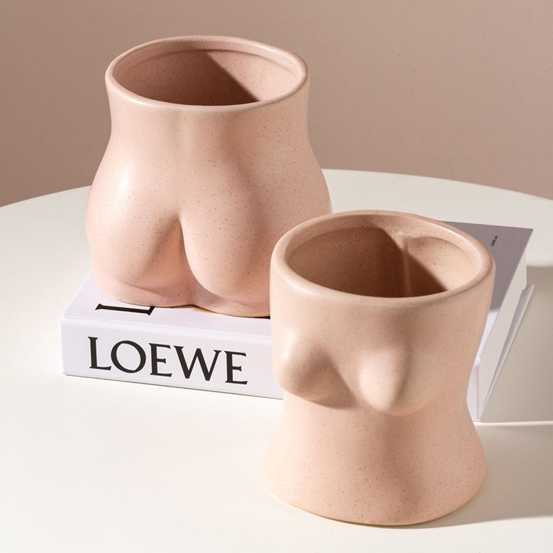 Ready to Ship Ceramic Butt Planter Body Vase Female Form Booty Flower Vases W/ Drainage Plug Small Vase Ceramic