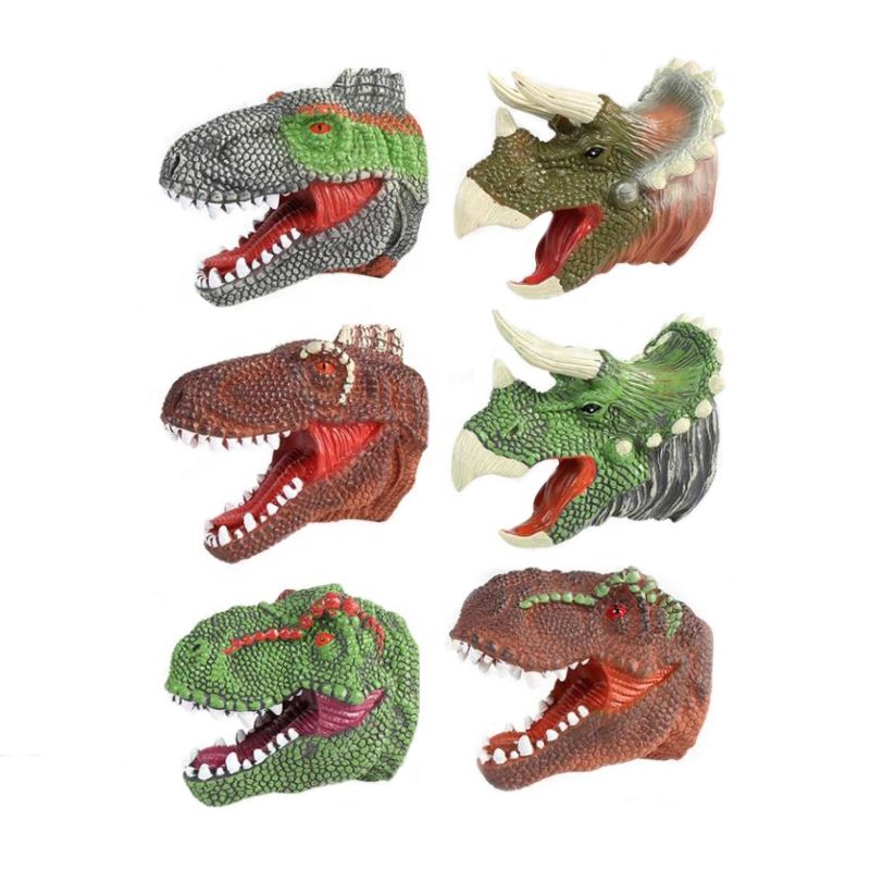 Realistic Pvc Tyrannosaurus Rex Head Simulation Dinosaur Hand Puppets Toys for Kids Dinosaur Model with Sound and Movable Mouth