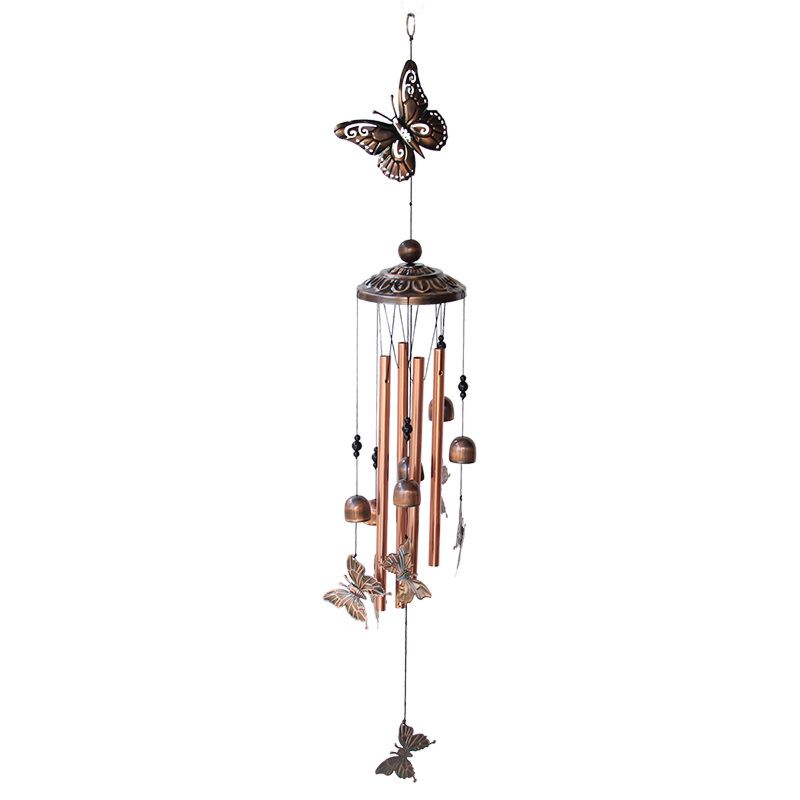 Retro Metal Butterfly Tortoise Iron Wind Chime Home Garden Decoration Outdoor Ornaments