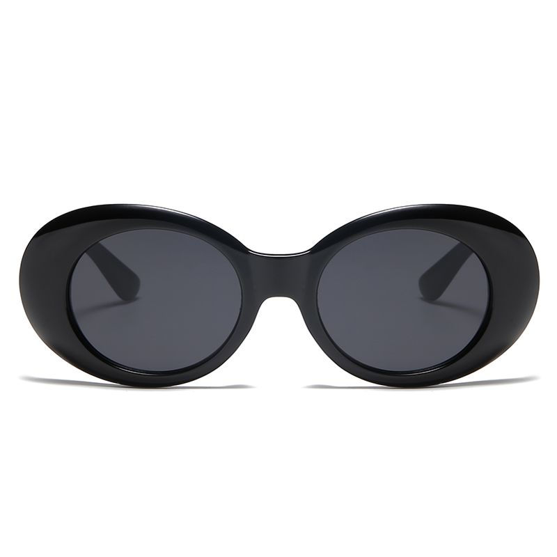 Retro Oval Thick Frame Sunglasses Women round Black Sunglasses
