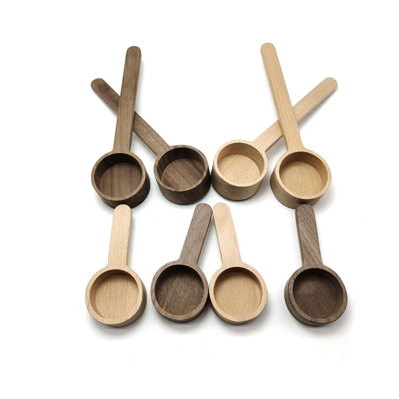 Reusable Long Handle Wood Coffee Measuring Spoon Wooden Coffee Scoop