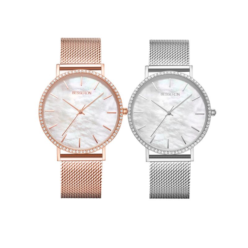 Rhinestone Watch Women Latest Watch Women Thin Case Classic Stylish Stainless Steel Mesh Diamond Watch