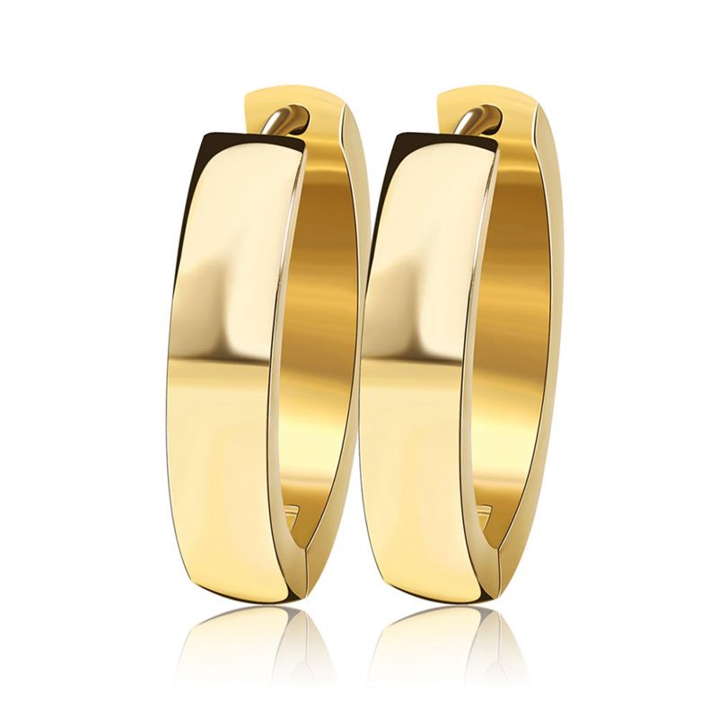 RINNTIN 316L stainless steel jewelry wholesale big gold hoop earrings