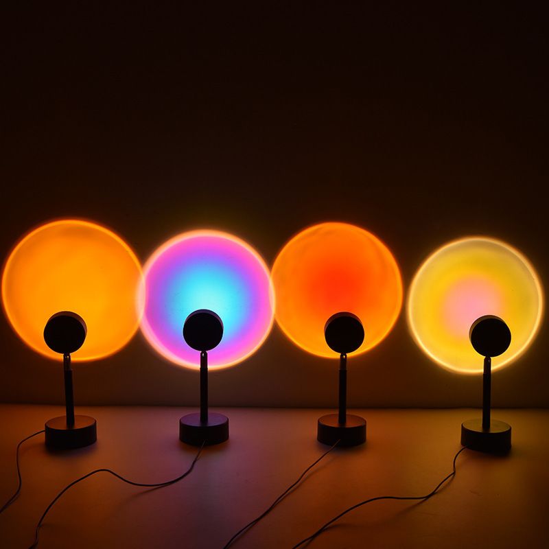 Romantic Nightlight 180 Degree Rotation Sun Projector Floor Light Sunset Projection Lamp for Party Living Room Bedroom Decor