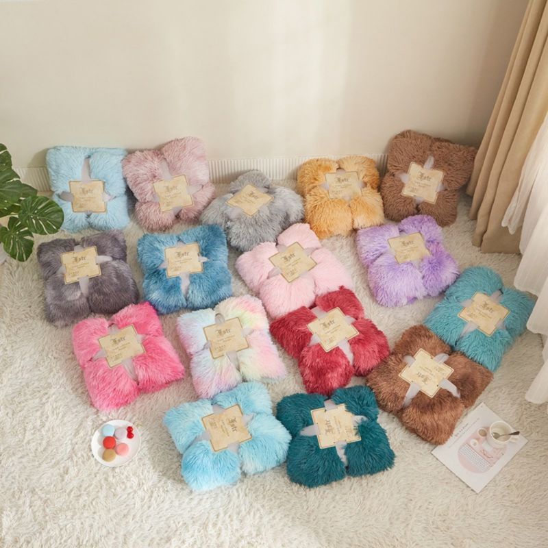 Room Decorative Shaggy Longfur Throw Blanket Soft Cozy Plush Fuzzy Faux Fur Blanket for Couch