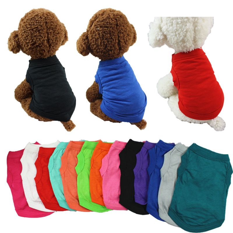 Ropa Para Mascotas Cotton Plain Color Pet Clothes Blank Dog T Shirt