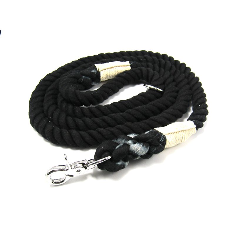 Rope Dog Harness Set Black Cotton Leash for Dogs