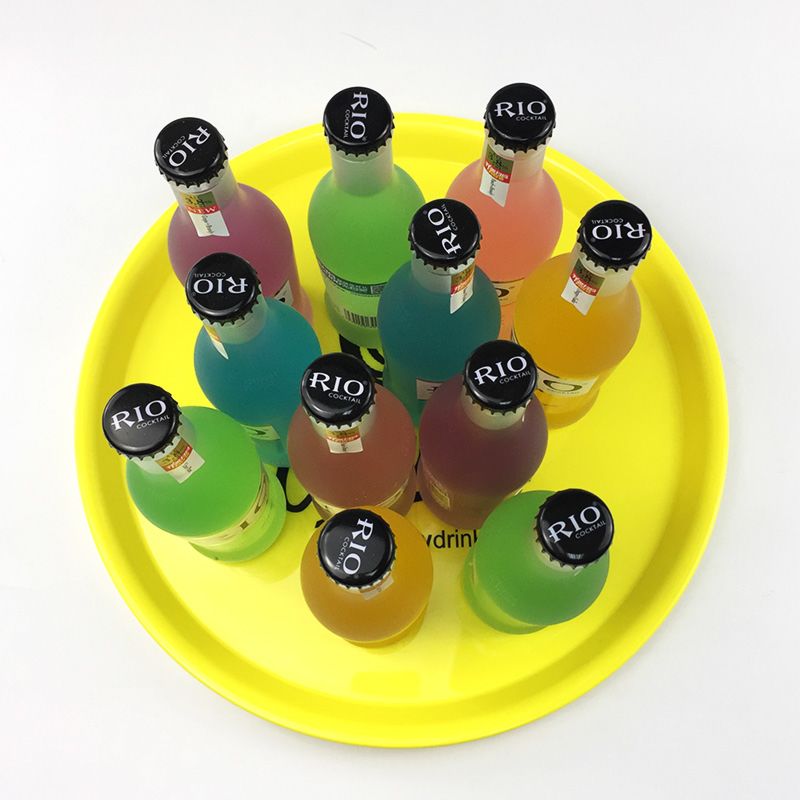 round Printed Beverage Bar Beer Party Serving Trays With