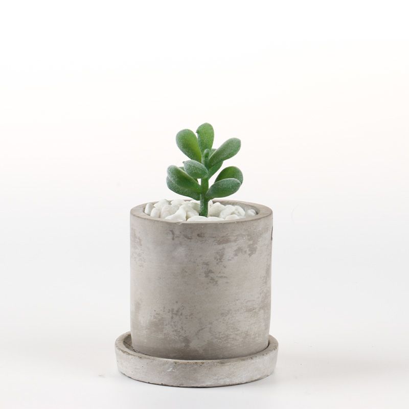 round Shape Cement Flower Pots & Planters Set High- Small Cylinder Flower Pots