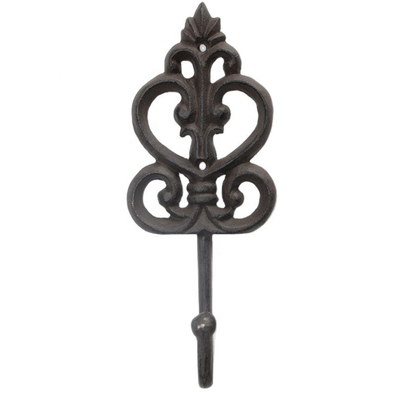 Rustic Antique Decorative Single Cast Iron Wall Hanging Hook