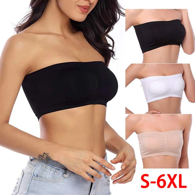 S-6Xl Women Tube Top Seamless Bralette Bandeau Top Wrap Bra Ladies Bustier Crop Top Invisible Bra plus Size Strapless Bra