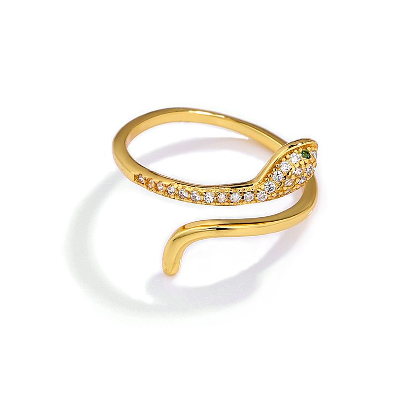 Surround Adjustable Gold Plated Zircon Snake Rings