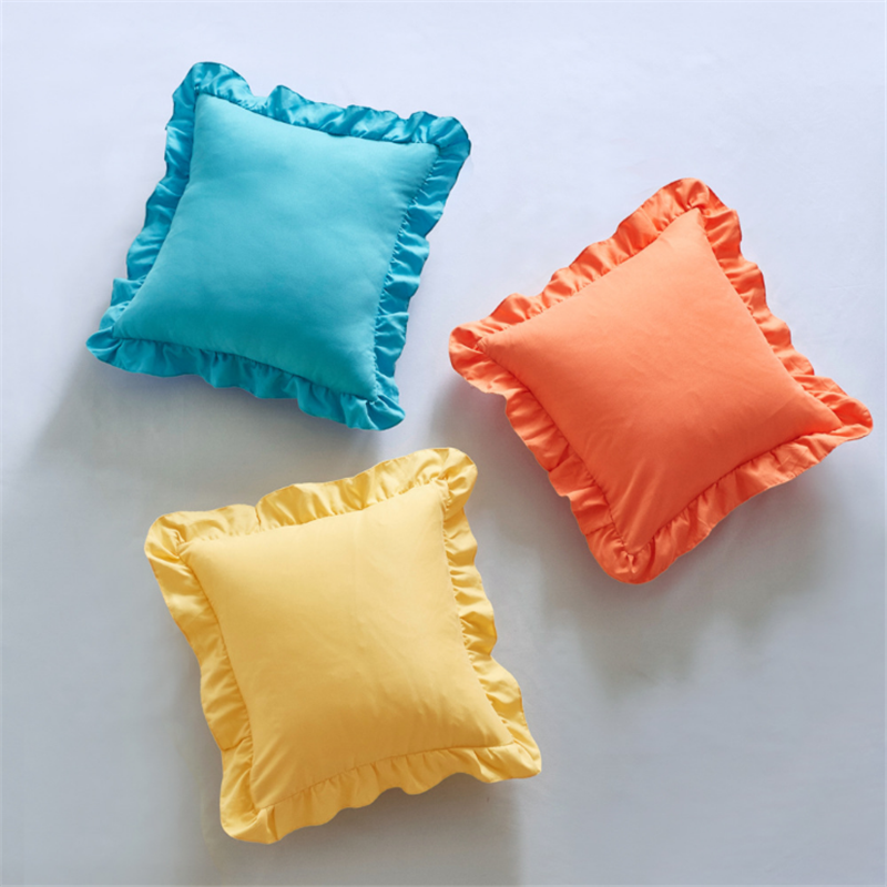 'S Cotton and Linen Pillowcase Ins Wind Pillow without Core Cut Floral Tassel Sofa Pillow