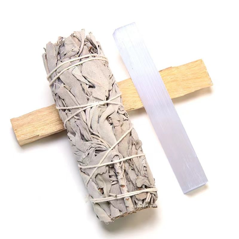 Sage Smudge Sticks Palo Santo Selenite for Meditation Set