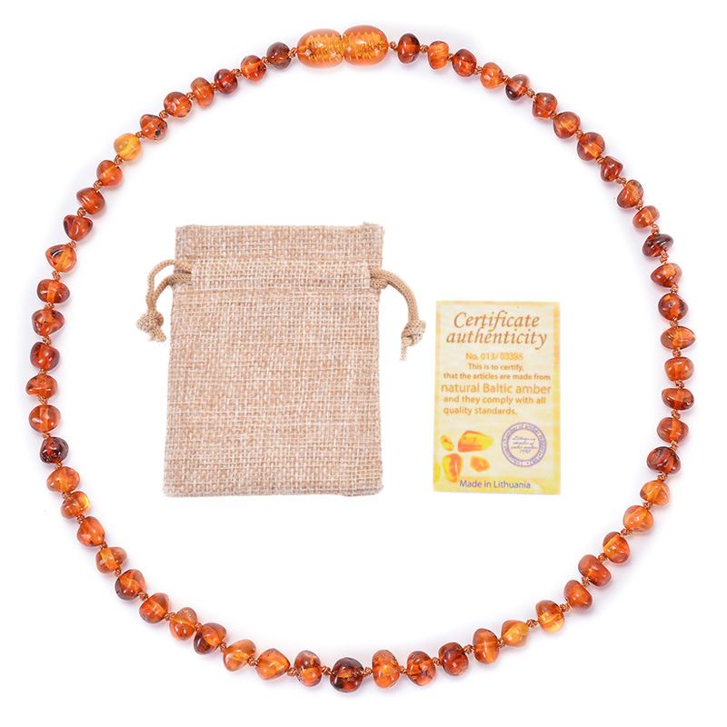 Sales Shinning Finish Natural Baltic Amber Baby Jewelry Wholesales Baby Toy Teething Necklace