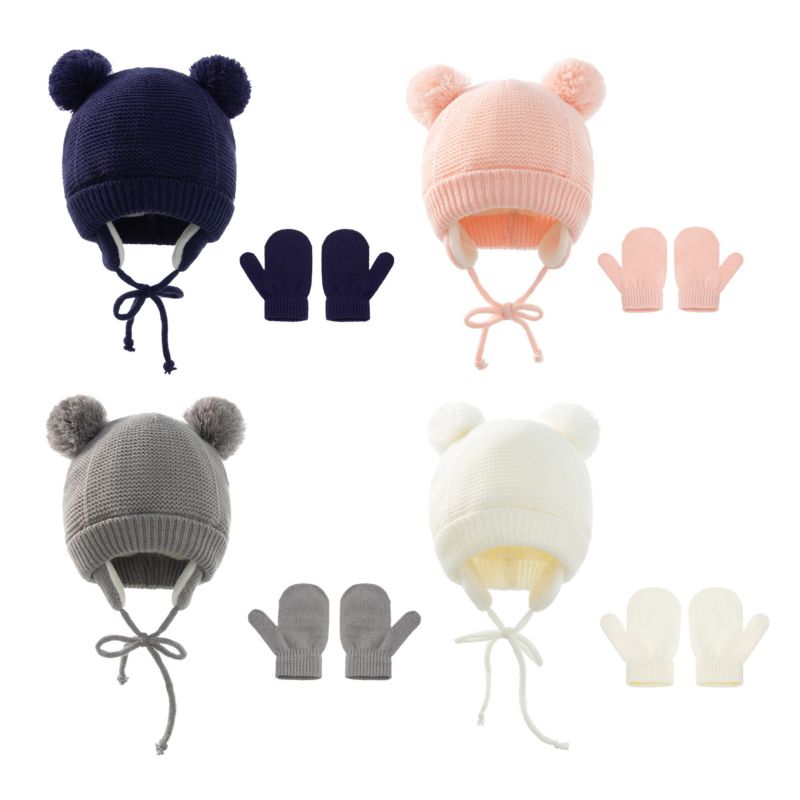 Sales Toddle Kids Pompom Hat Gloves Warm Knit Cap, Warm Hat, Baby Hat Scarf Set Children Hats Caps