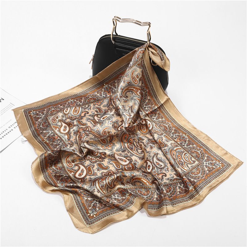Satin Bandana Women Square Small Bag Wrap Bohemian Retro Silk Scarf