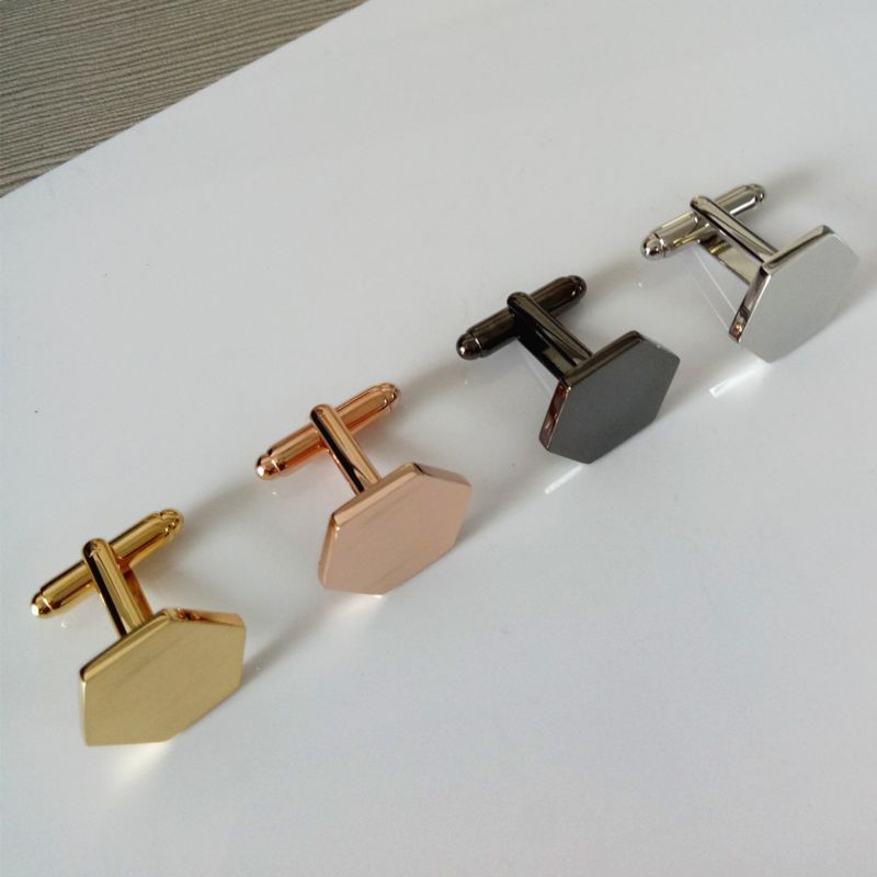 Sell 4 Colors Avaliable Brass Hexagon Cufflinks for Men