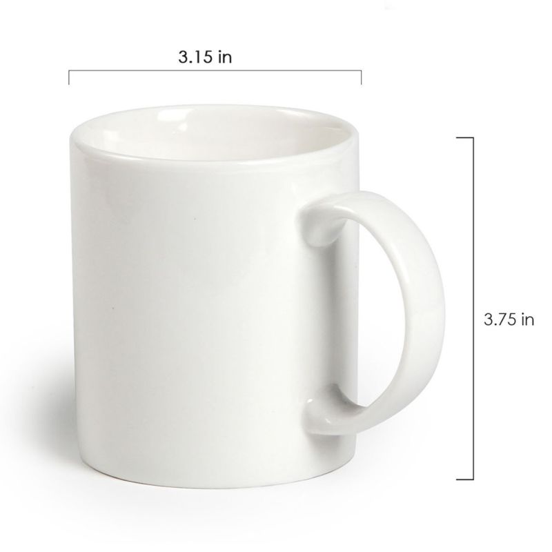 Seller Gift Ceramic Cup, Reusable Personalized Logo Print White Earthenware Sublimation Coffee Mug