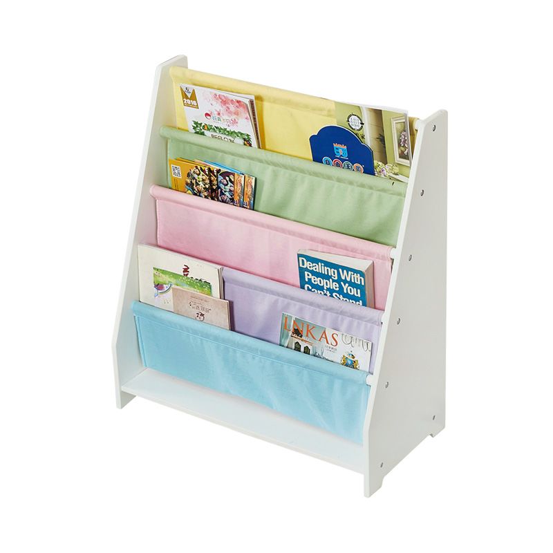 Shelf Children's Wooden Canvas Sling Bookshelf Magazine Rack and Storage