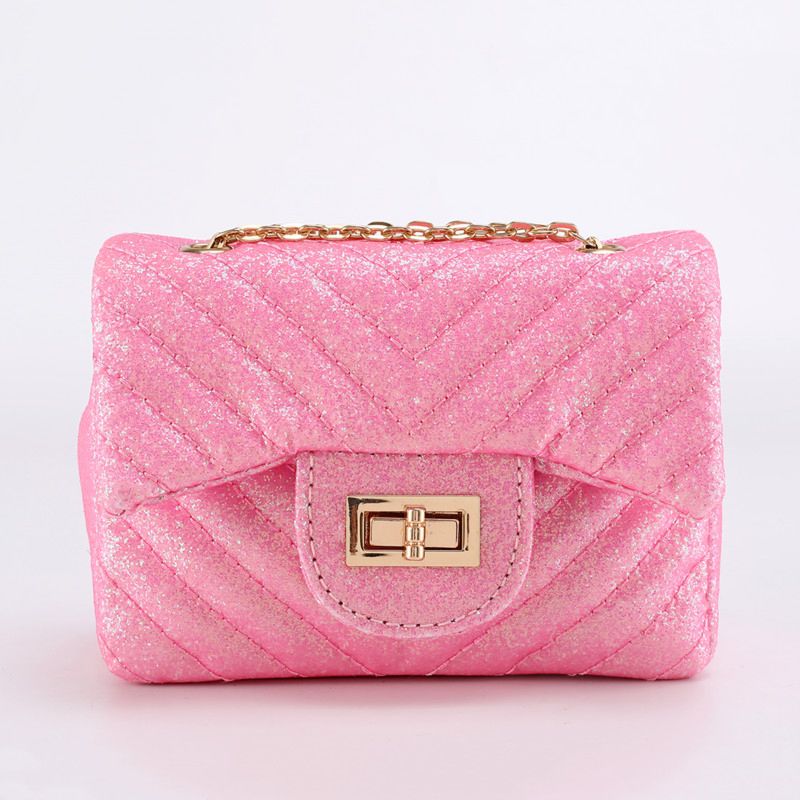Shiny Children Handbag High End Pu Children's Shoulder Bag Pink Mobile Phone Bag Kid Evening Party Purse Bags