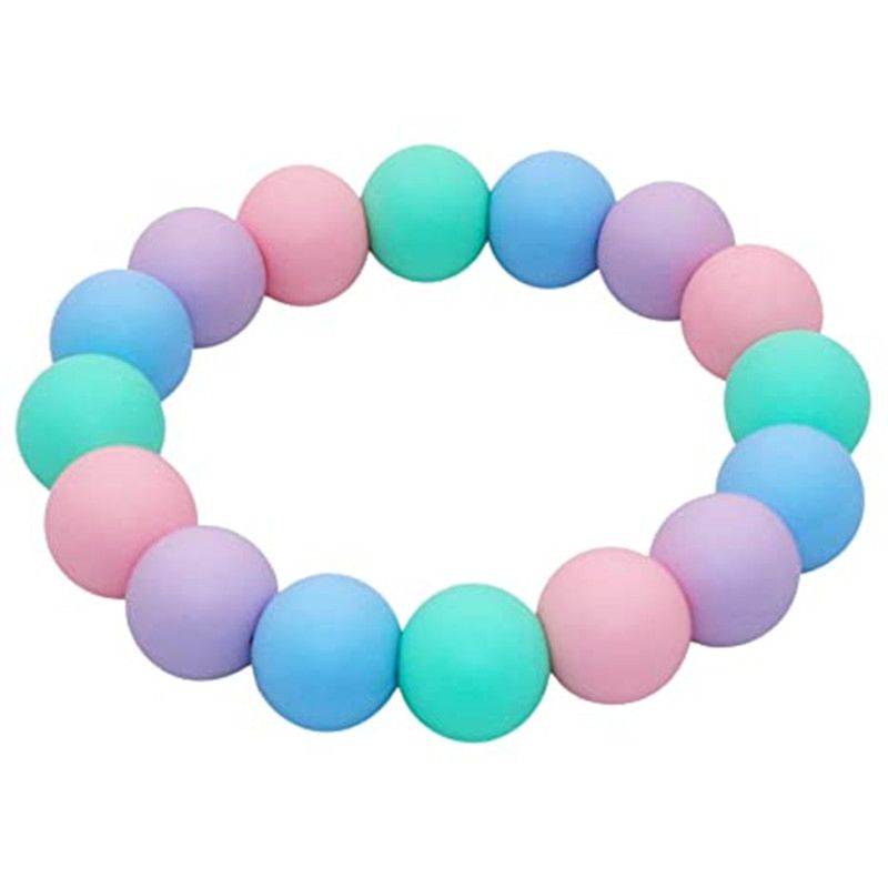 Silicone Bead Bracelet Baby Teether Baby Sensory Color Teething Bracelet Children Chewing Molar Stick