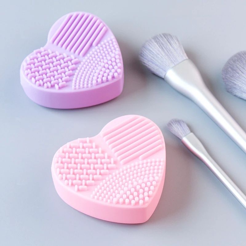 Silicone Makeup Brush Cleaner Egg Makeup Brush Cleaning Tool Heart Shape Private Label Makeup Brush Cleaner