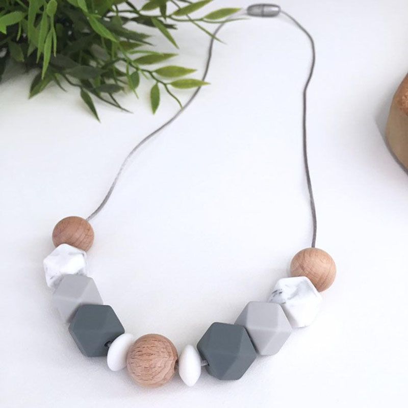 Silicone Teething Jewelry Baby Bpa Free Chewable Infant Necklace