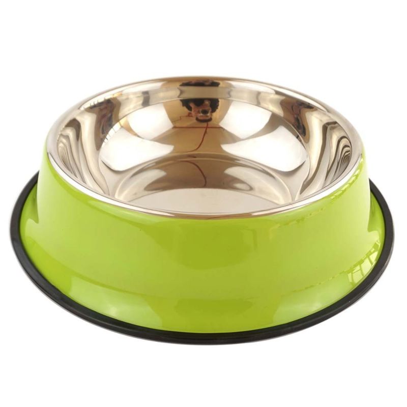 Simple Bowls Cute Candy Color Stainless Steel Pet Bowl