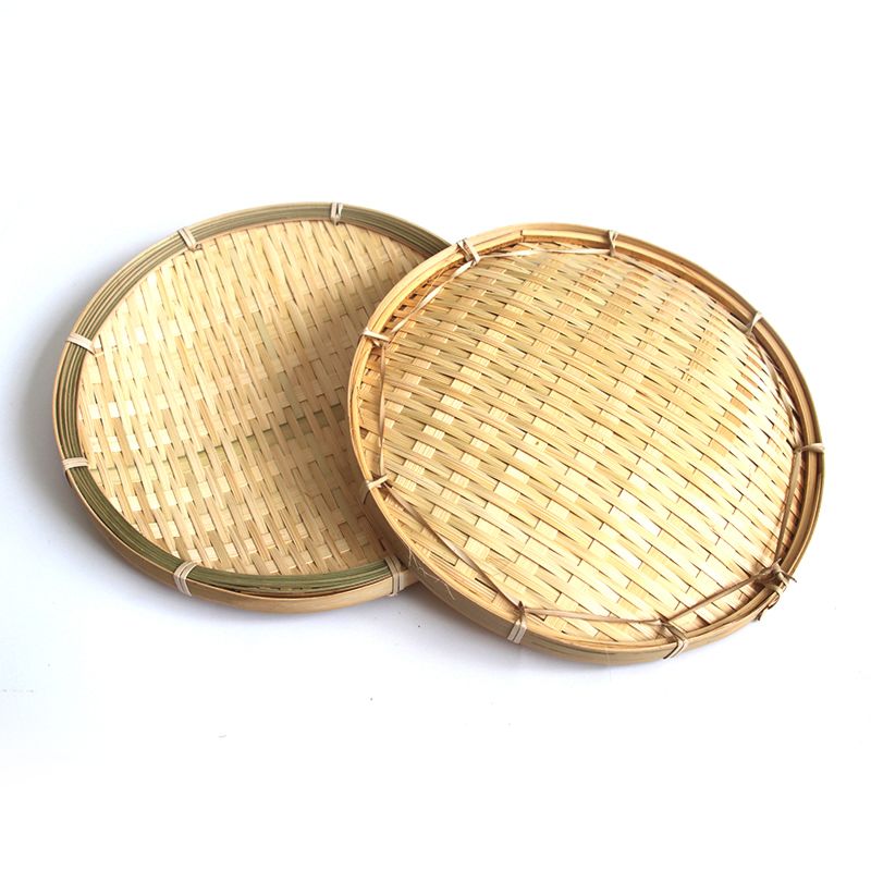 Size Handmade Woven Natural Bamboo Storage Basket Organizer Tray