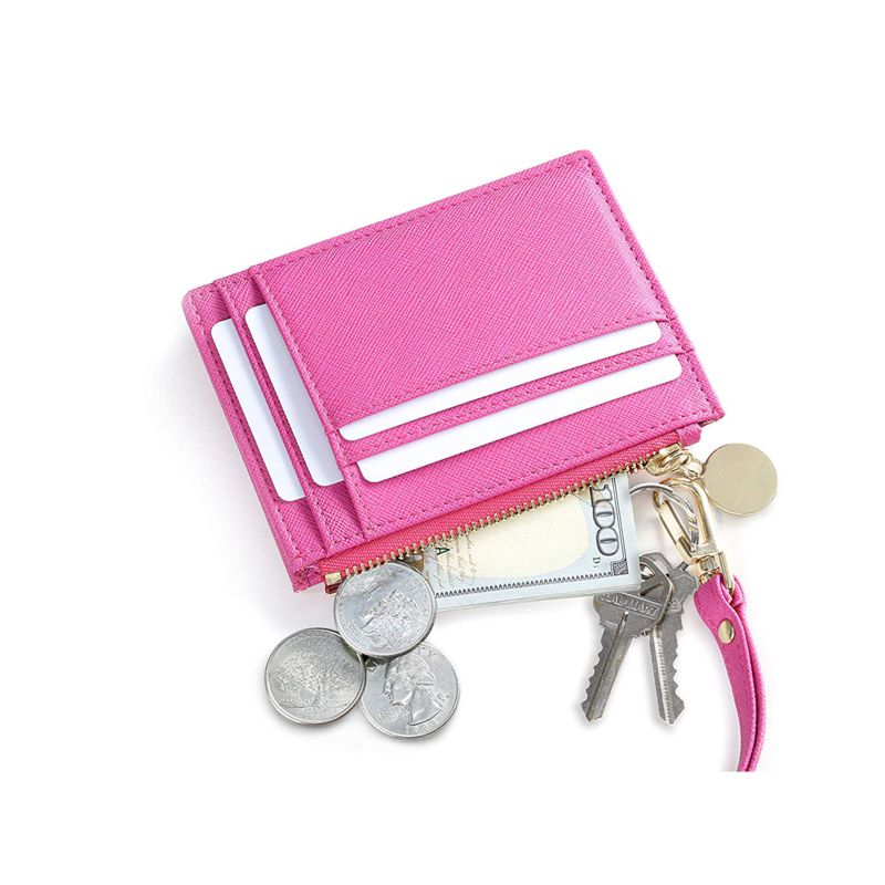 Slim Card Holder Small Zipper Ladies Purse Rfid Blocking Women Leather Credit Card Wallet