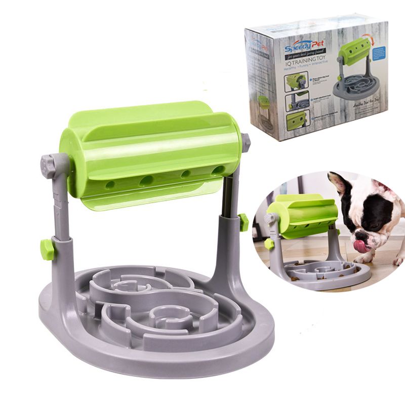 Smart Pet Feeder Adjustable Height Interactive Cat Dog Toy Roller-Type Food Slow Feeder Dog Bowl