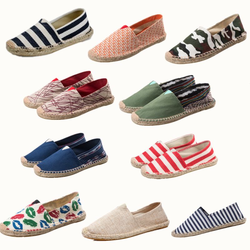 Smoking Slipper Espadrille Women Flat Slip on Sneakers Driving Casual Loafers Shoes for Men