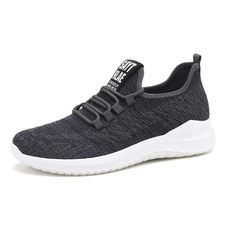 Sneaker the Men's Trend of Fly Weave Strap Breathable the Bottom of the Popcorn Running Shoes