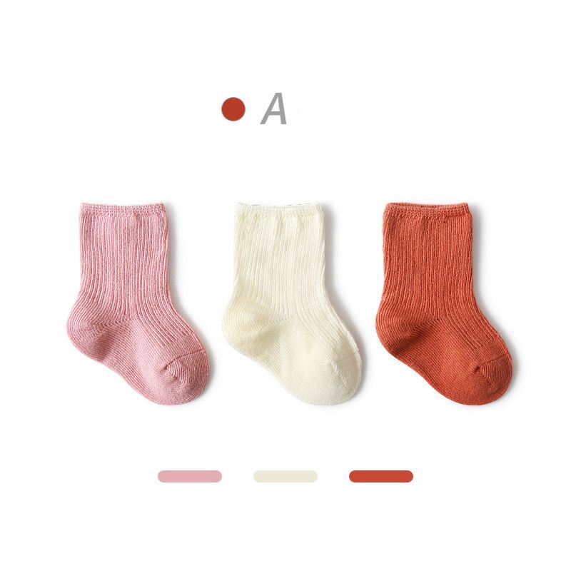 Socks Newborn Baby Organic Cotton Socks Set for Baby Girl Boy Children Solid Socks Colorful