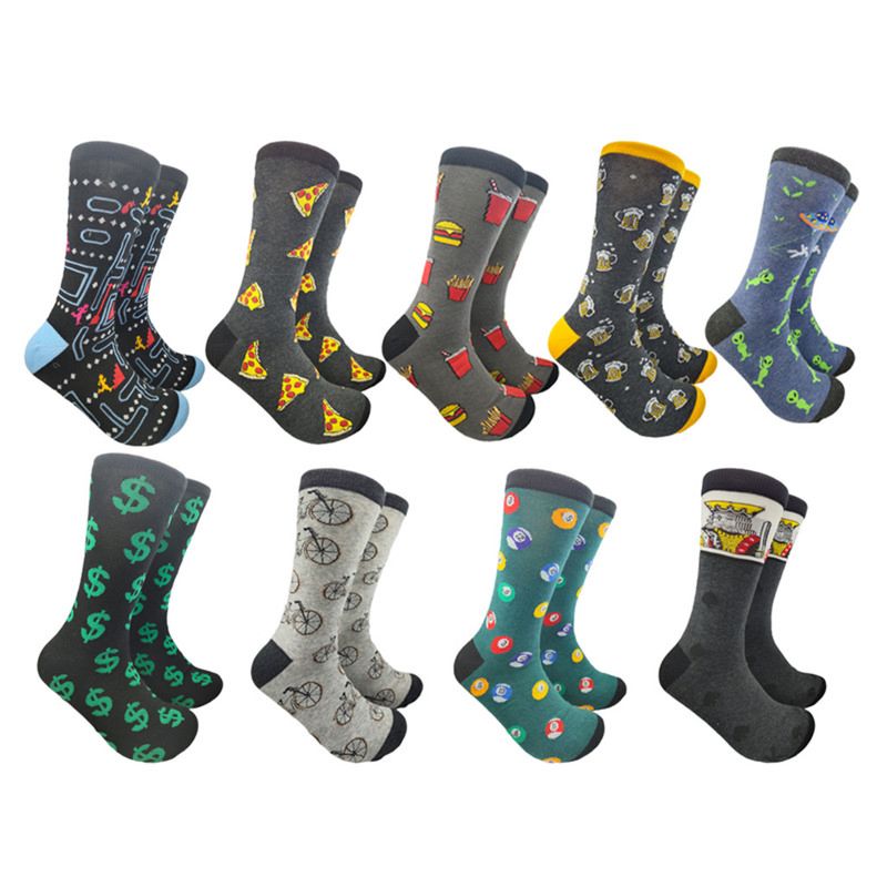 Socksmate 3D Print Dollars Food Men Cotton Colorful Pizza Performance Aliens Poker Black Sheers Cashmere Socks