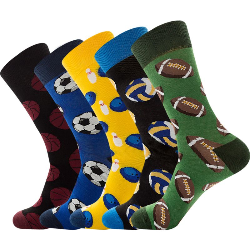 Socksmate Men Sports Dress Basketball Bowling Ball Young Men Rugby Happy Volleyball Soccer Team Boy Socks