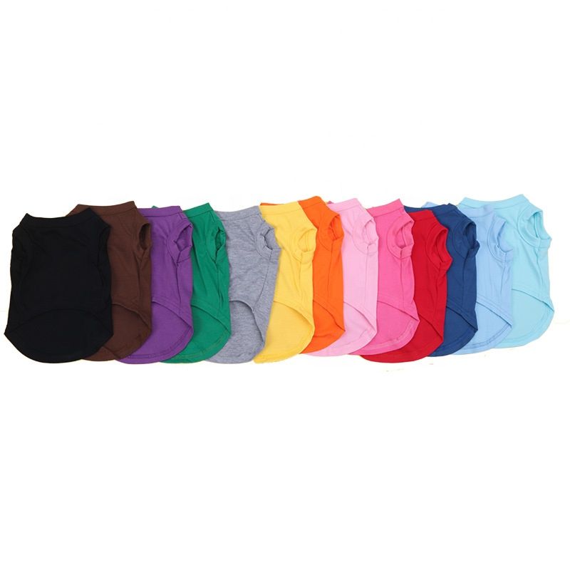 Soft Cotton Polyester Plain Pet Clothes Blank Dog T Shirt