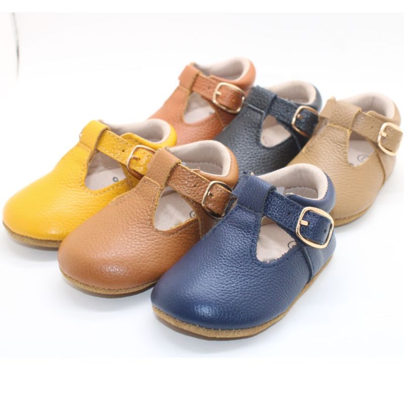 Soft Sole Newborn Genuine Leather Girls Baby T-Bar Shoes